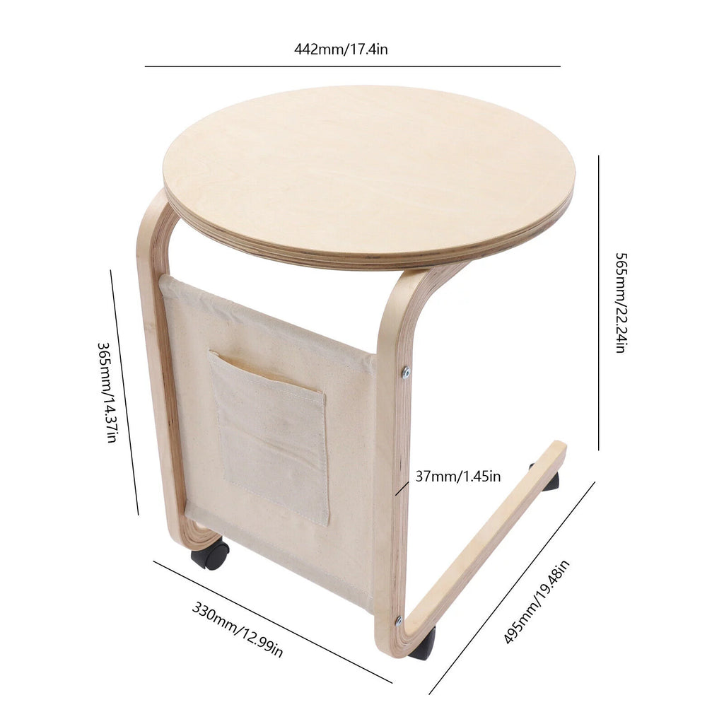 C-shaped Sofa End Side Table with Side Pocket H58264