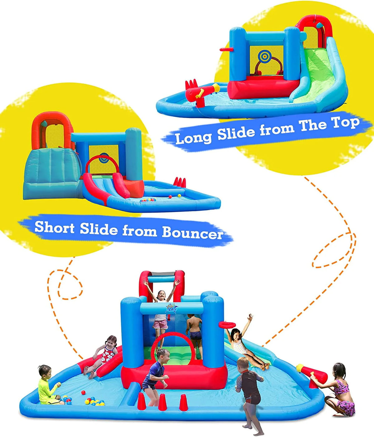 Inflatable Water Slide with Pool and 30 Pit Balls V302137