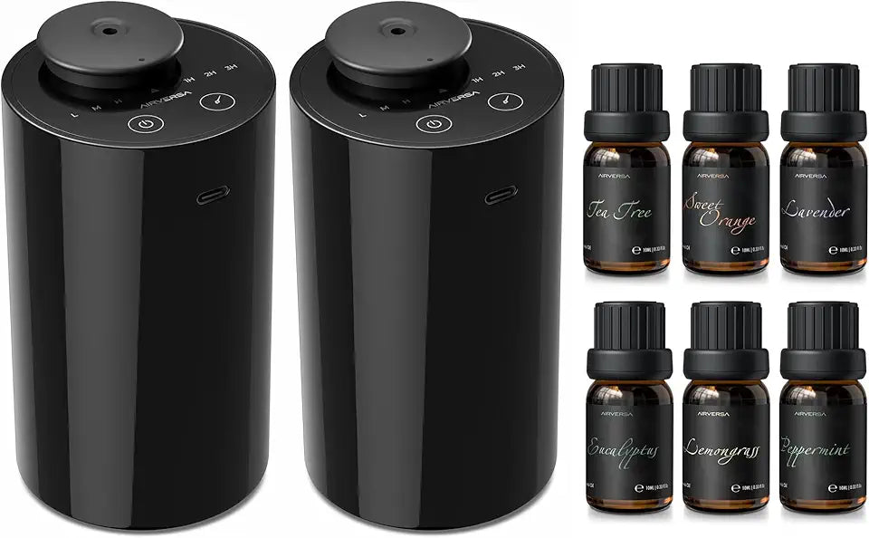 Black Waterless Diffuser 2PCS + 6X10mL Oil Set Z628178
