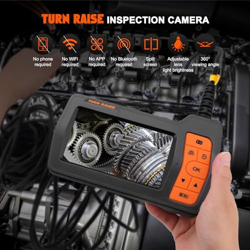 Sewer Inspection Camera, 50FT Semi-Rigid Cable, 5" IPS Screen, IP67, 32G Storage Card, Carrying Case V6120