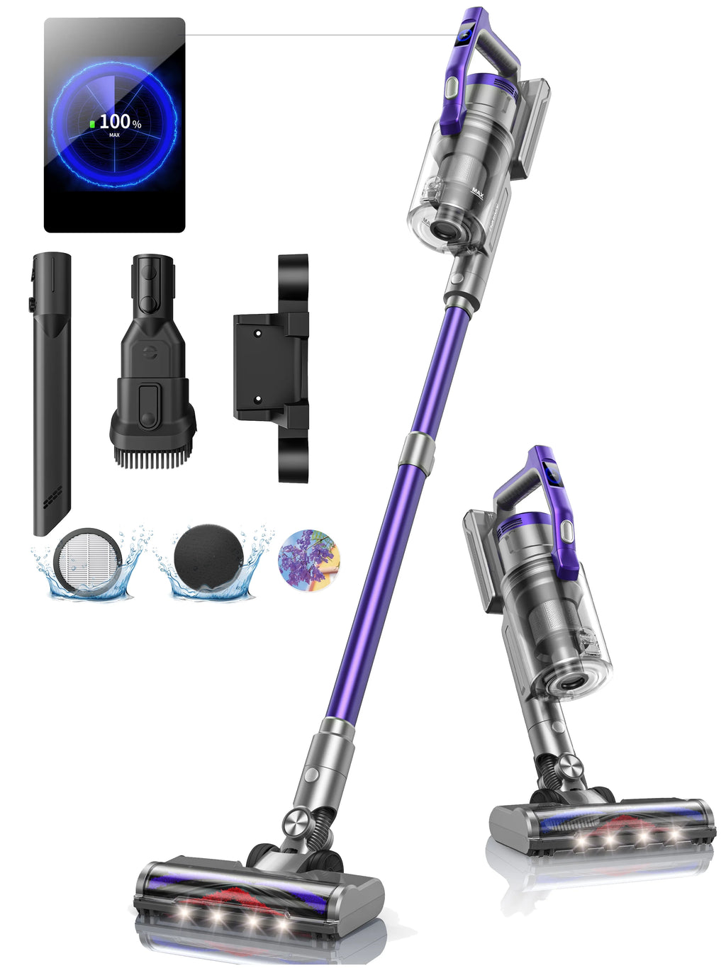 Cordless Vacuum Cleaners 450W 33KPa Lightweight E842