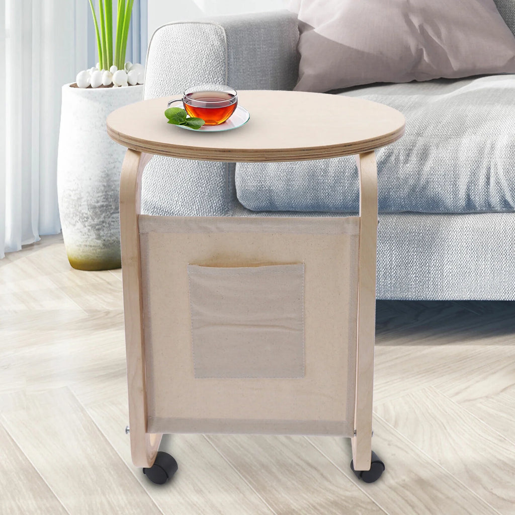 C-shaped Sofa End Side Table with Side Pocket H58264
