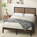 Queen Bamboo and Metal Platform Bed Frame Q114