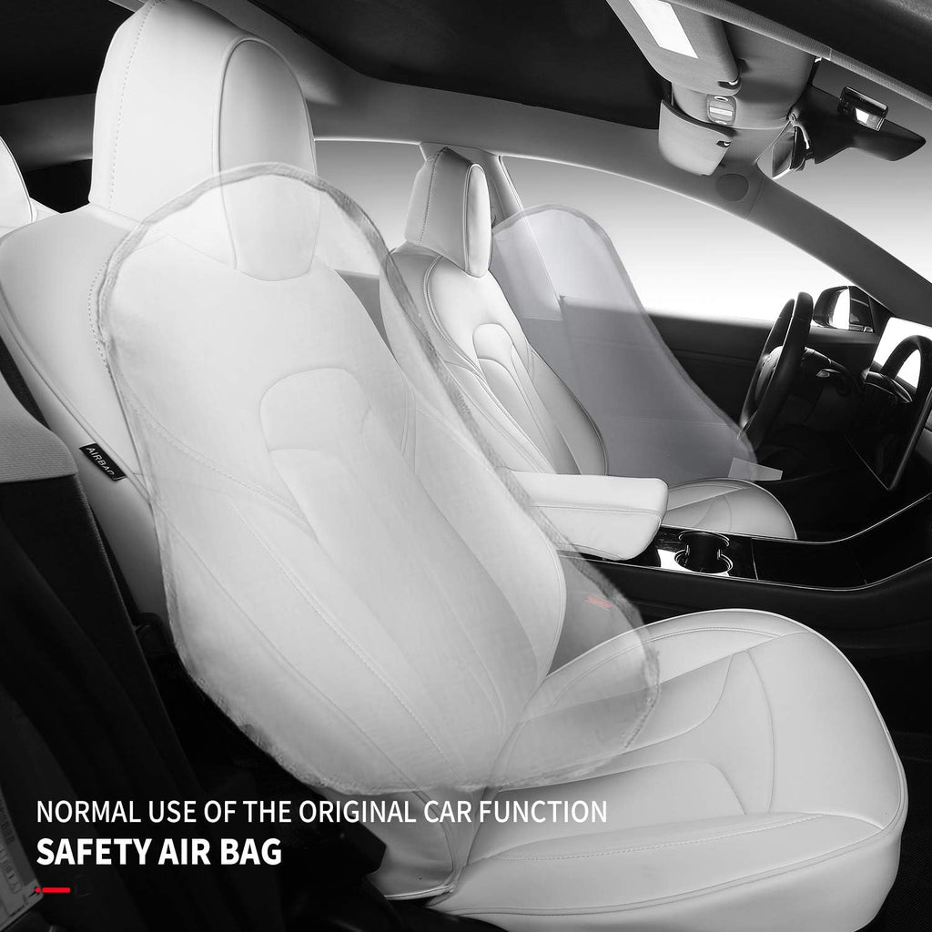 White Nappa Leather Car Seat Covers V544