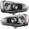 2008-2014 Lancer EVO X Headlights Headlamps Chrome Bezel Left+Right E254