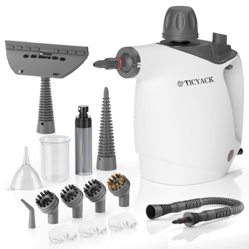 Handheld Steam Cleaner with 16 PCS Accessory & Safety Lock, 500ML White J79460