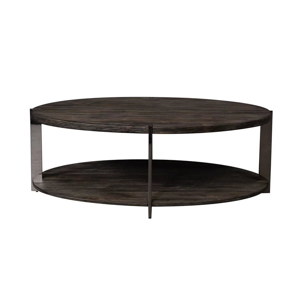 Modern Wood Oval Cocktail Table in Mahogany J42468