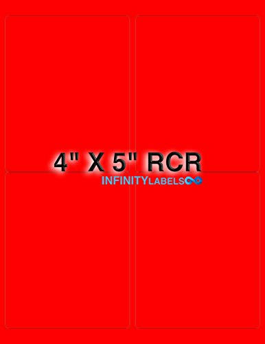 Fluorescent Red Paper 4 x 5 Laser Sheets O45930