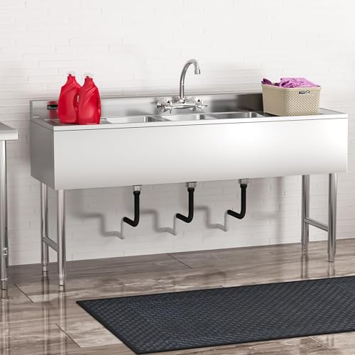 Stainless Steel Freestanding Single Bowl Utility Sink with Workbench N82475