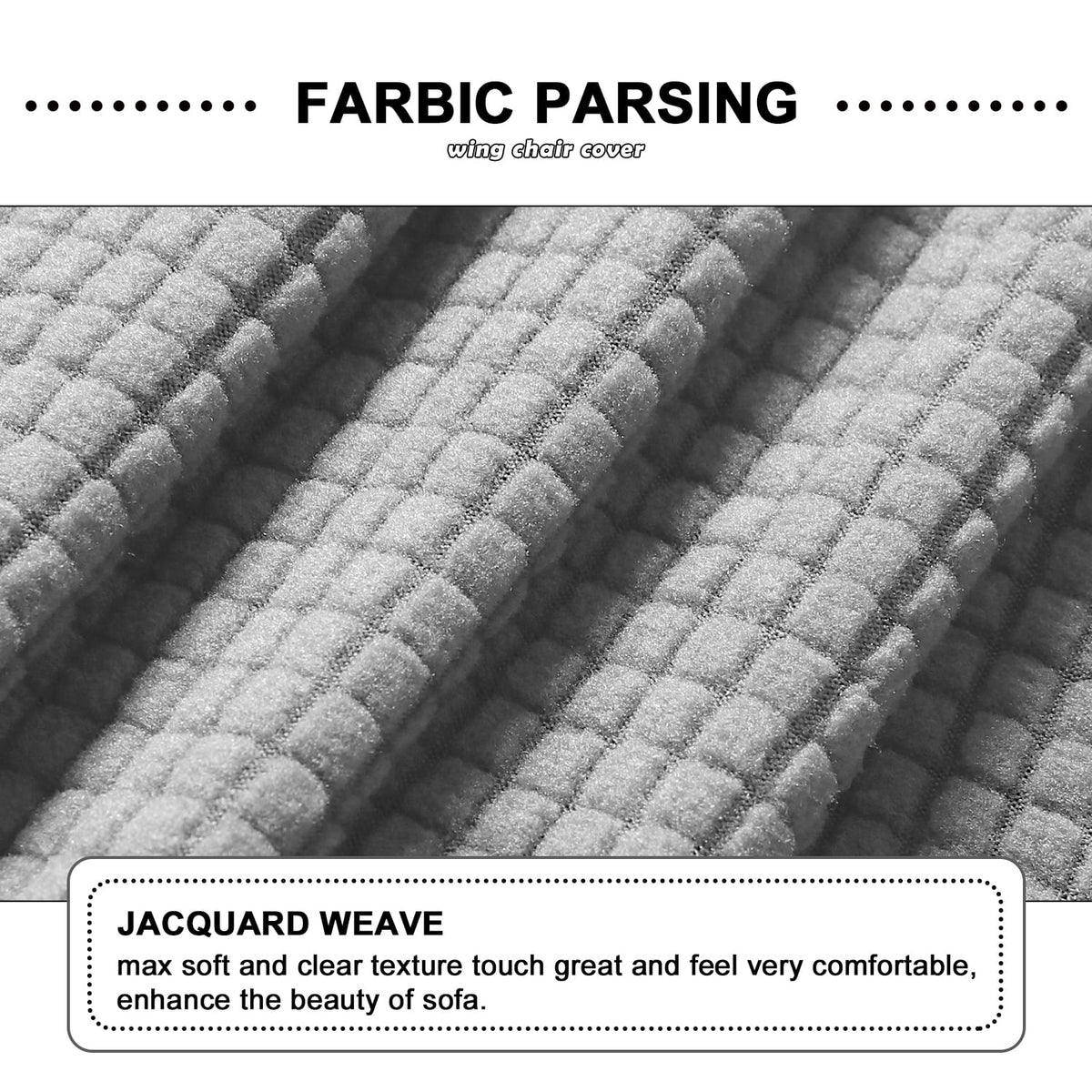 Light Gray 7 Piece Jacquard Stretch Sofa Covers Z410