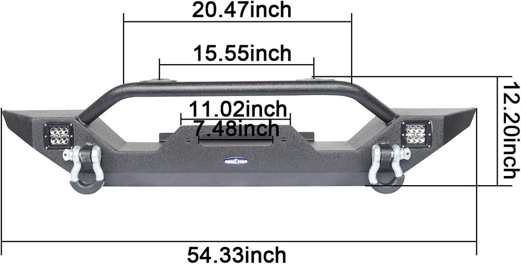 Front Bumper & Rear Bumper Combo with Tire Carrier Set Q659