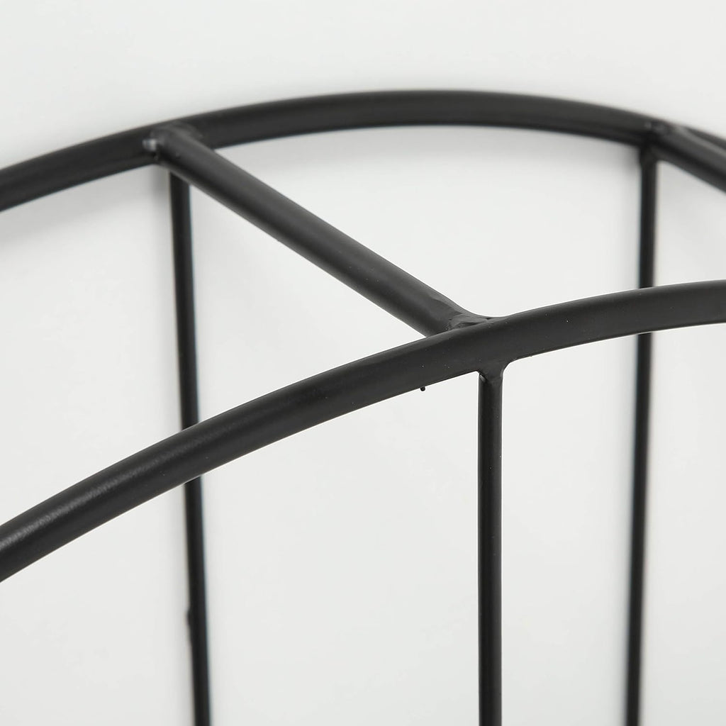 Black Iron Round Metal Wall Shelf, 4 Levels A729