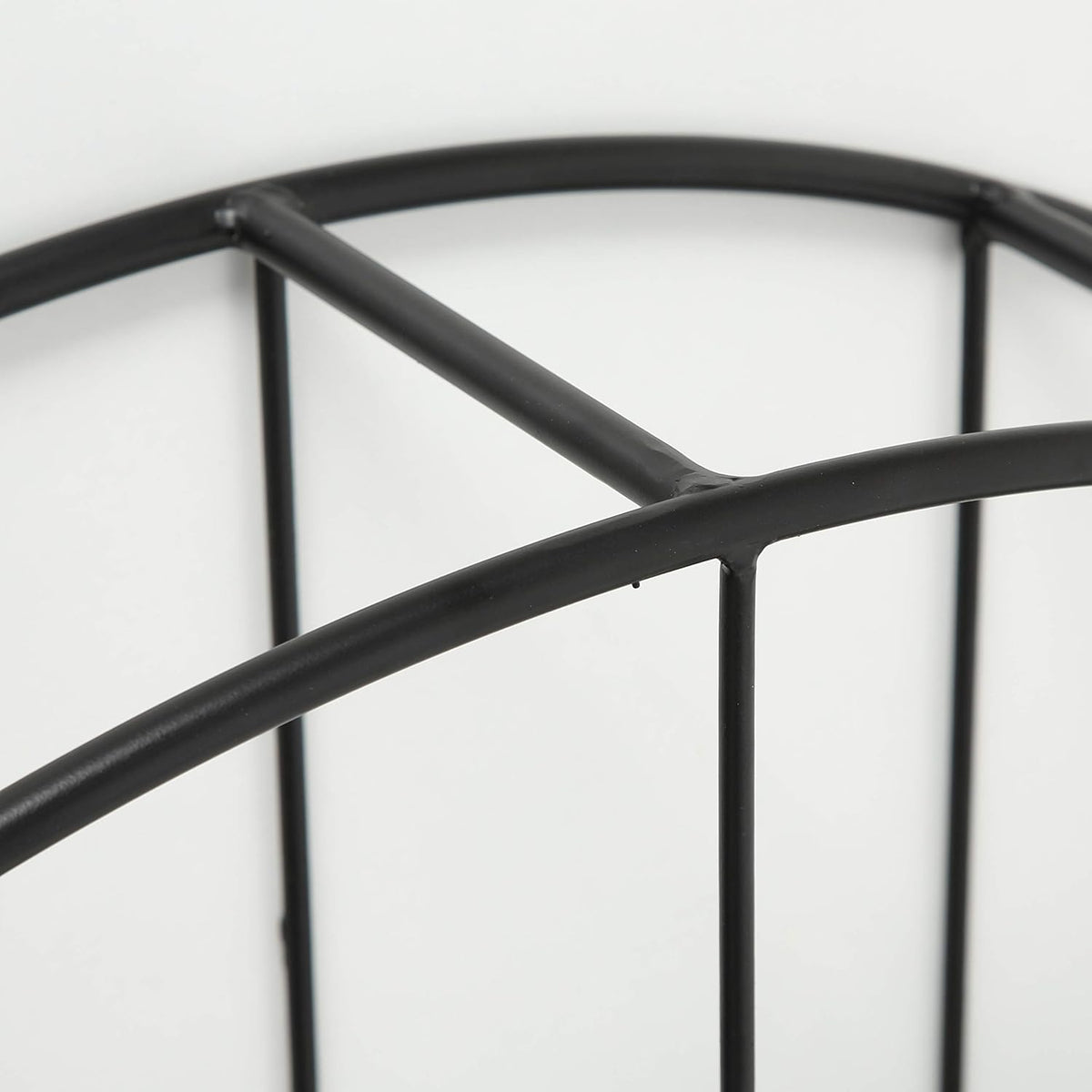 Black Iron Round Metal Wall Shelf, 4 Levels A729