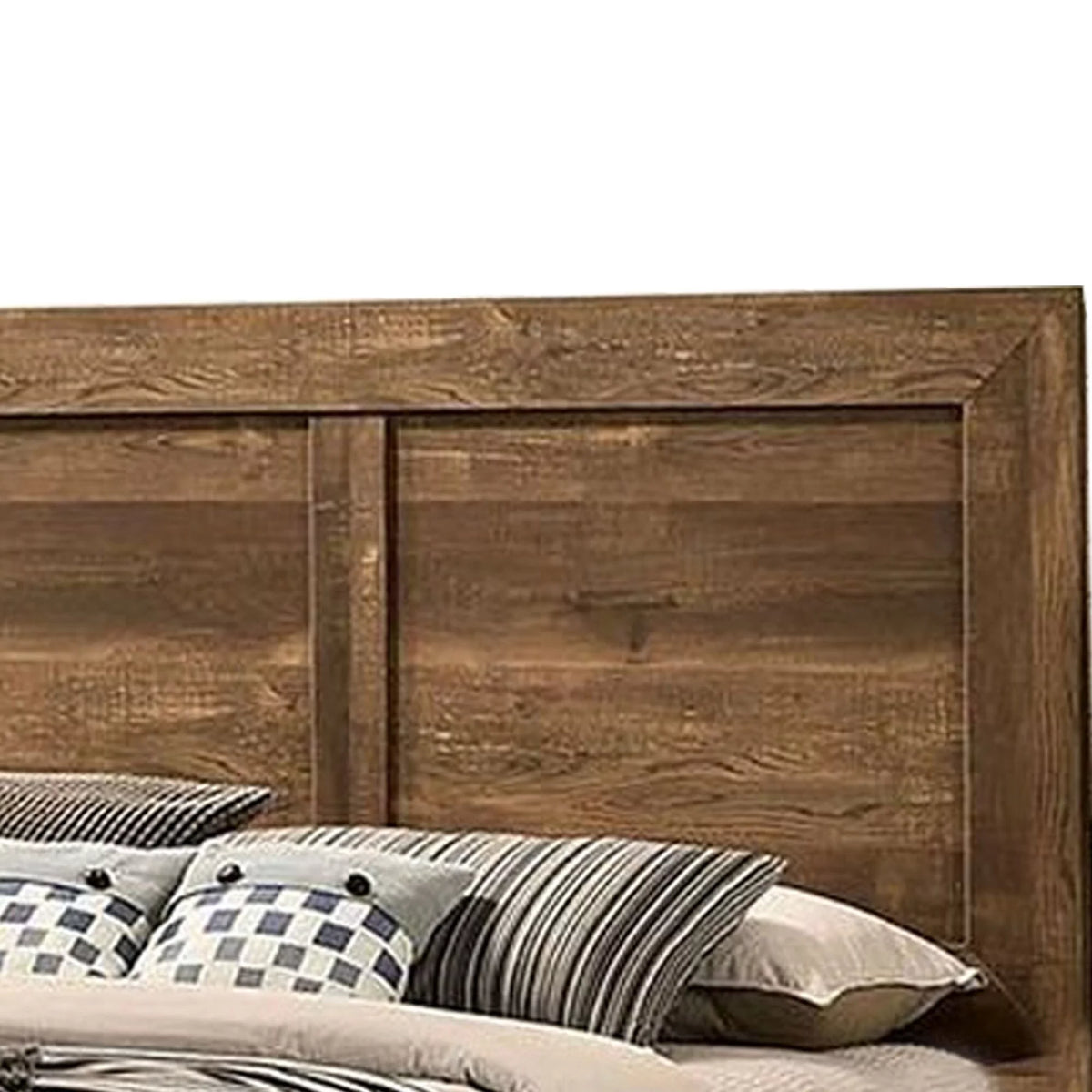 Wooden Queen Bed with Grain Details N2828