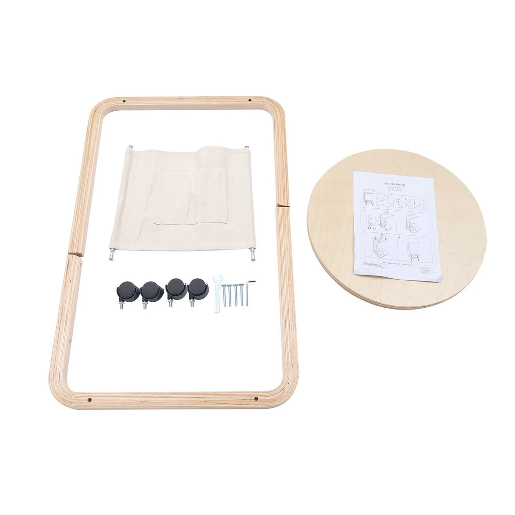 C-shaped Sofa End Side Table with Side Pocket H58264