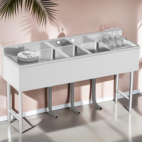 Stainless Steel Freestanding Single Bowl Utility Sink with Workbench N82475