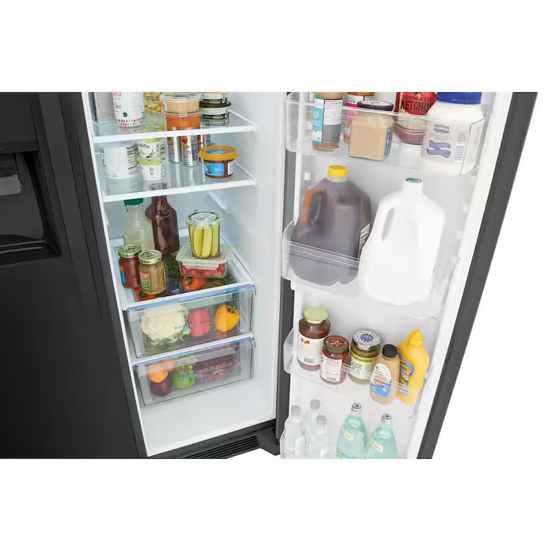 36 in. 25.6 cu. ft. Black Stainless Steel Side by Side Refrigerator F187192