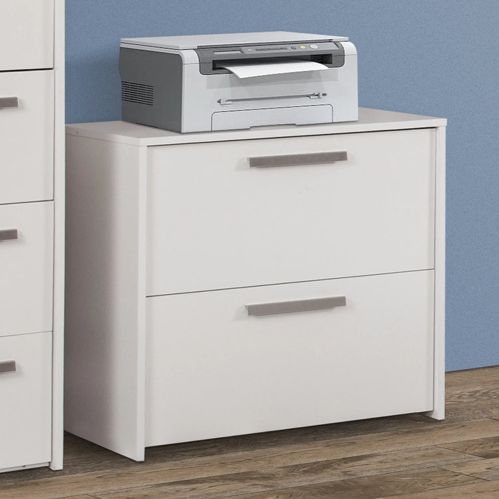 White 2-Drawer Engineered Wood File Cabinet S2346