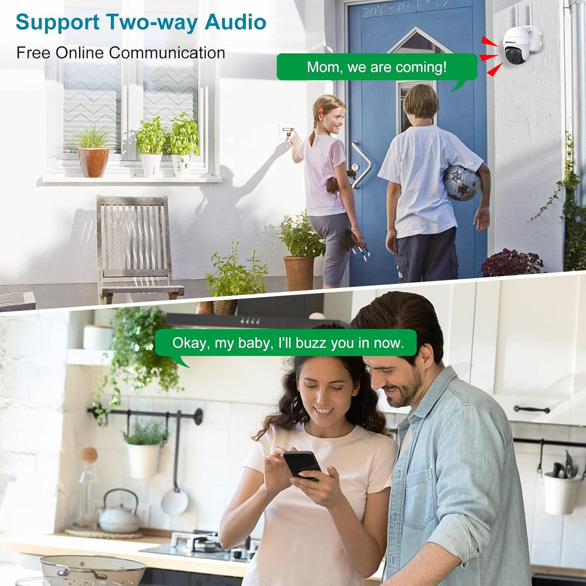 Wireless Outdoor Security Cameras with 360° PTZ, Battery Powered, 1080P Night Vision, IP66 Waterproof U3964