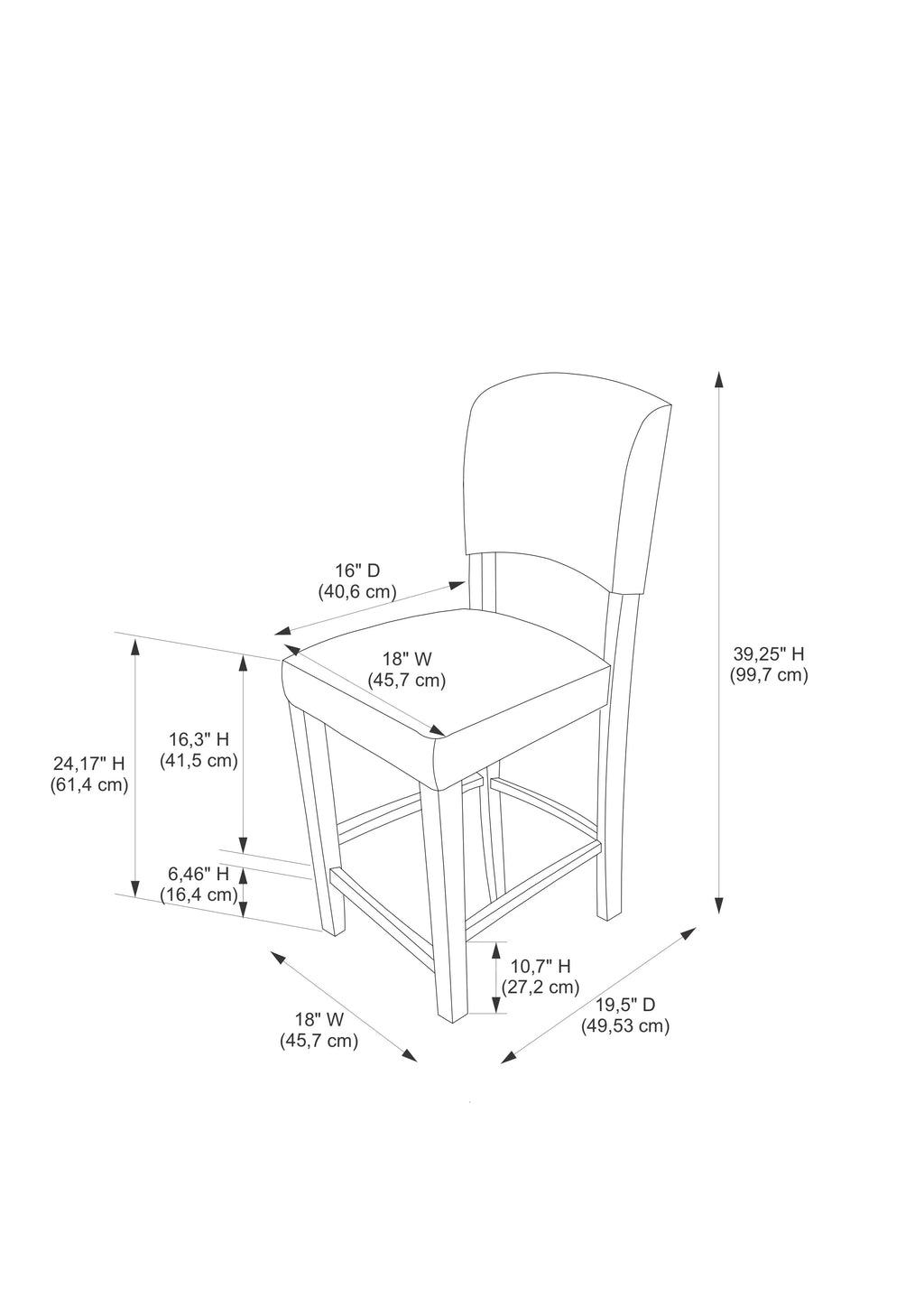 Espresso Wood Counter Stool A969
