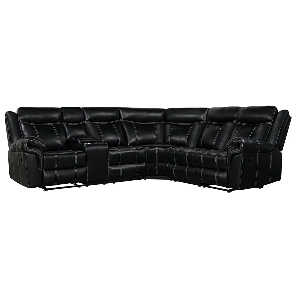 Black Manual Recliner with Cup Holder and Storage I82228