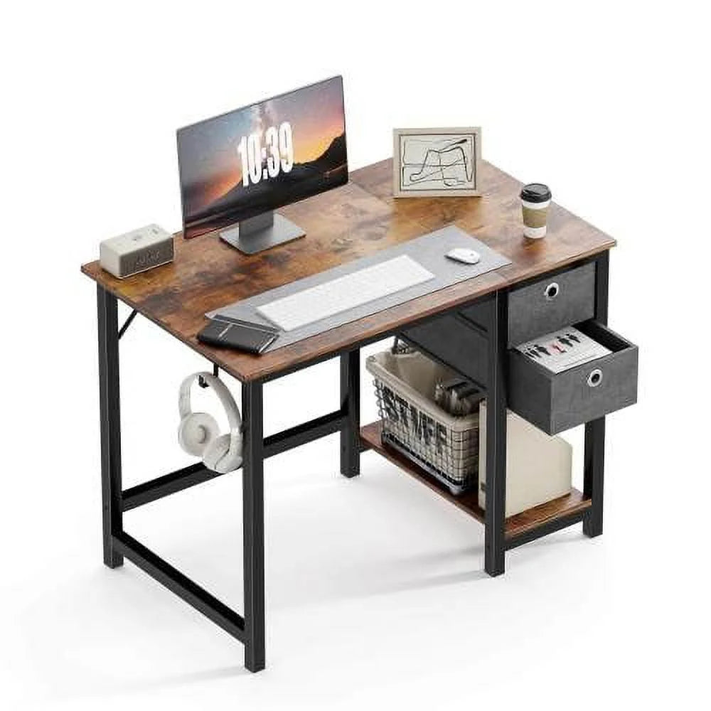 47IN Writing Desk with 2-Tier Drawers C131166