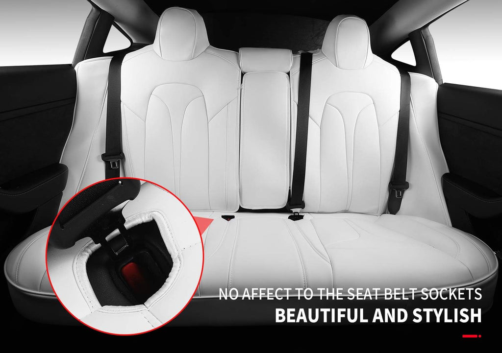 White Nappa Leather Car Seat Covers V544
