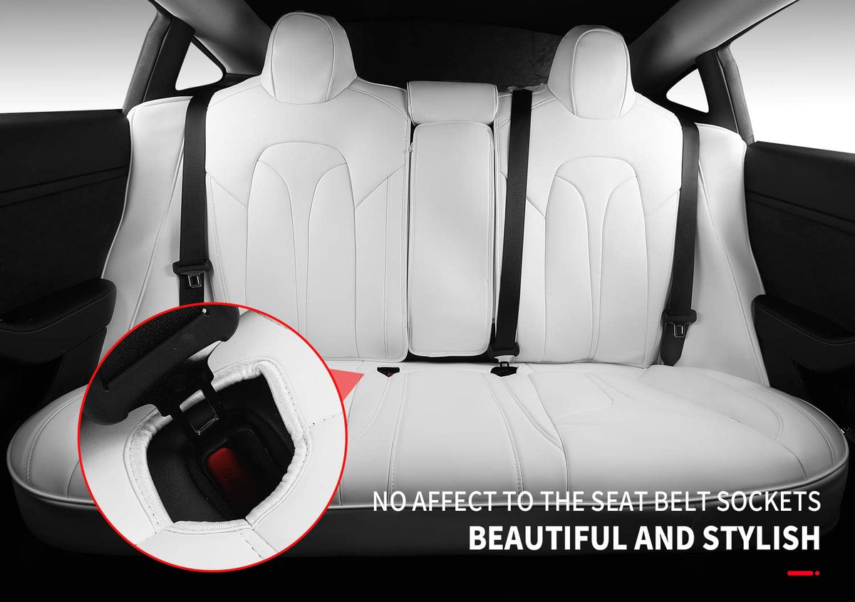 White Nappa Leather Car Seat Covers V544