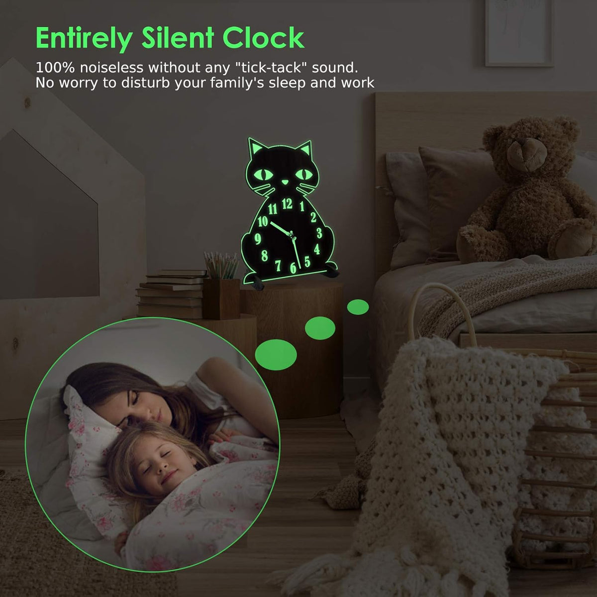 Luminous Wooden Wall Clock L7437