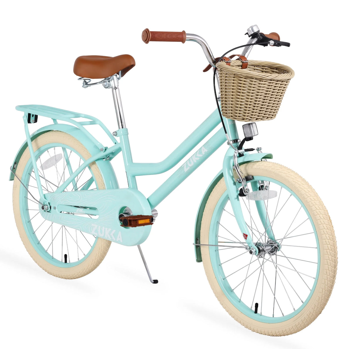 White 20 Kids Bike with Basket and Coaster Brake U9848