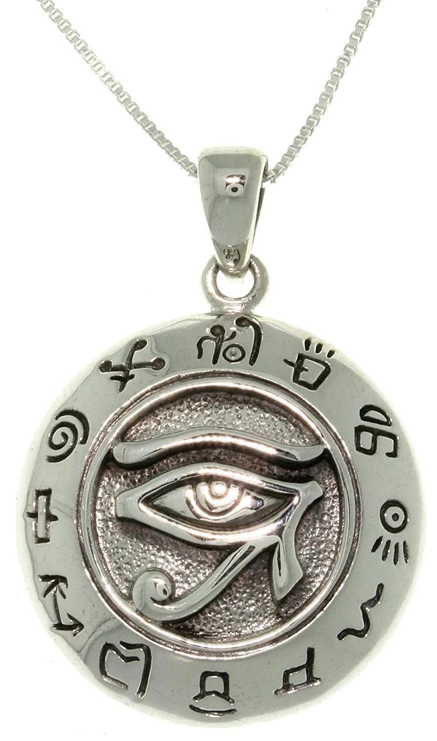 Sterling Silver Eye of Horus Necklace B924