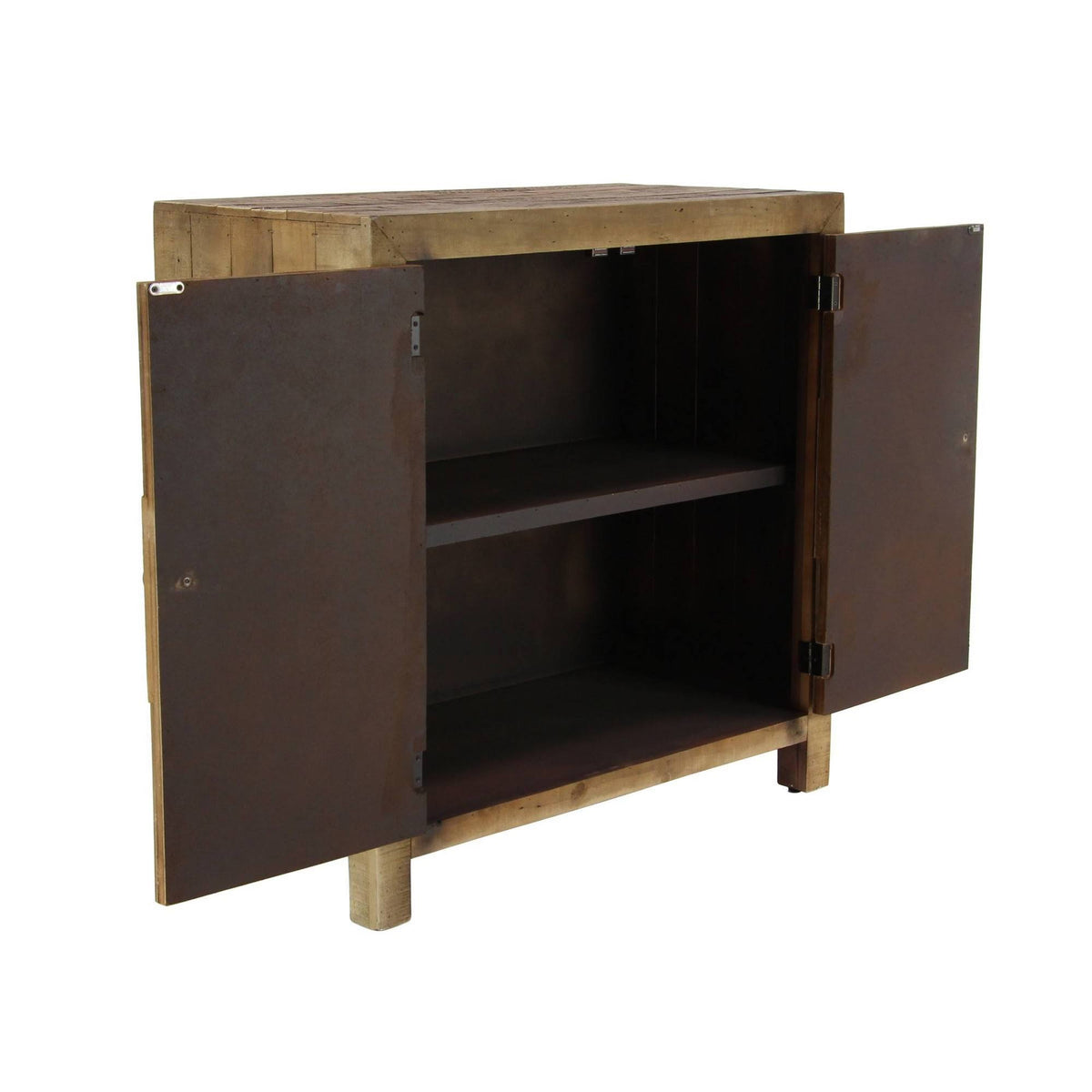 Brown 2-Door Wooden Textured Cabinet R41747