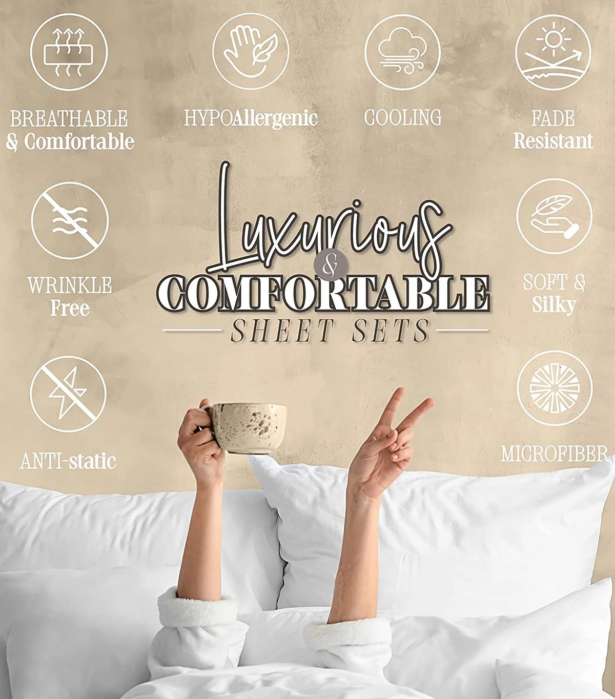 1800 Series Deep Pocket 6pc Bed Sheet Set A29276