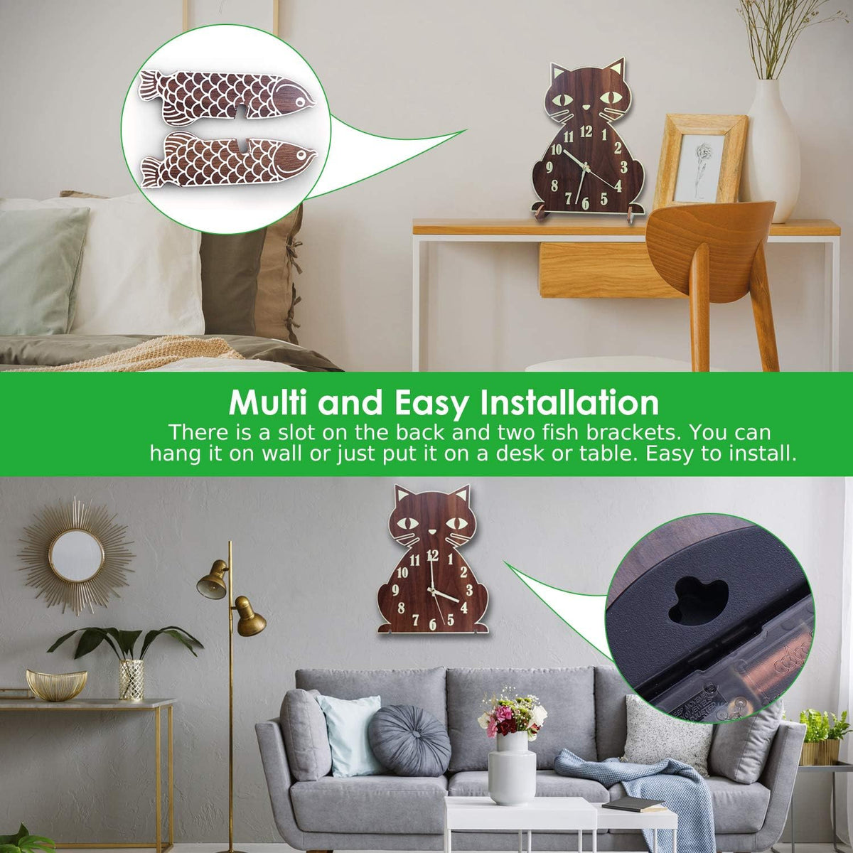 Luminous Wooden Wall Clock L7437