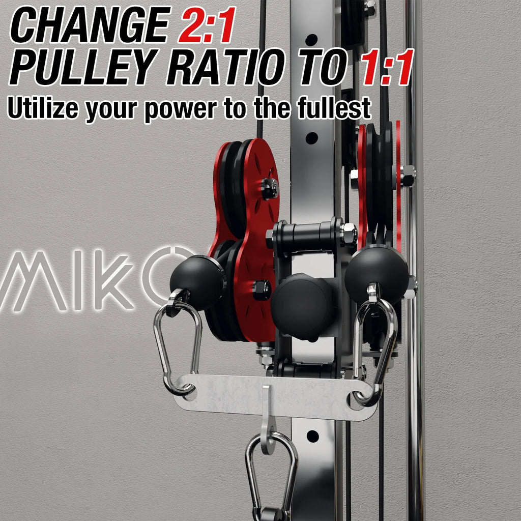 Wall Mount Cable Crossover Machine with 18 Positions Dual Pulley System I1034