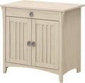 Antique White Secretary Desk with Keyboard Tray and Storage Cabinet U93514