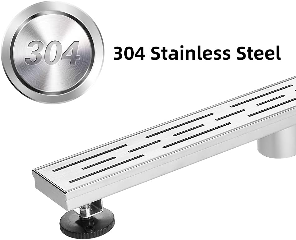 24 inch Brushed Stainless Steel Linear Shower Drain, Pack of 2 Y67879