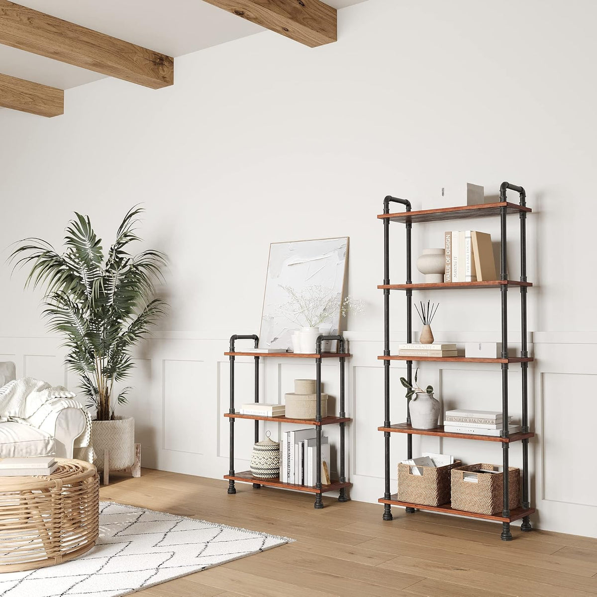 3-Tier Pine Wood Etagere Bookcase L66224