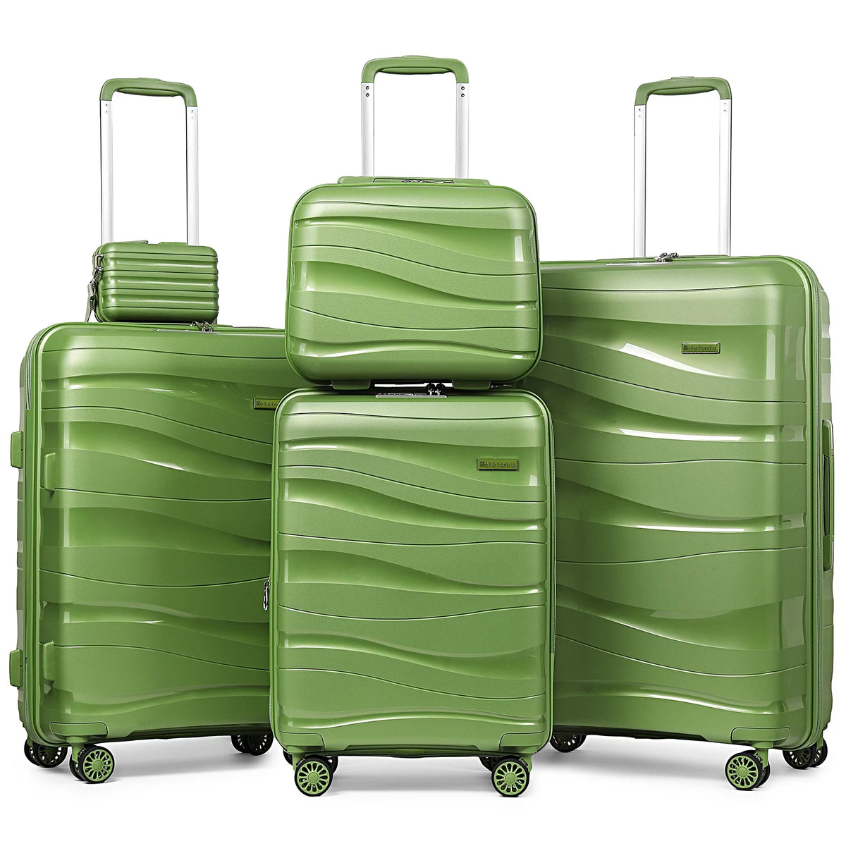 5 Luggage Sets PP Hardside Spinner Luggage Expandable Carry-on Suitcase H2730