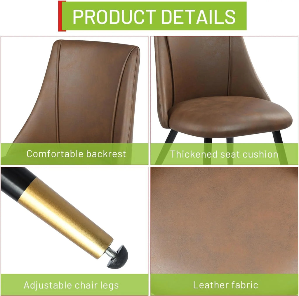 Upholstered Faux Leather Dining Chairs Set of 2 U597