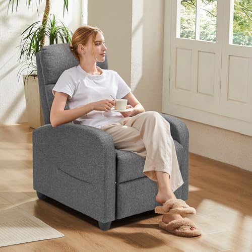 Dark Grey Massage Recliner Chair with Lumbar Support U74346