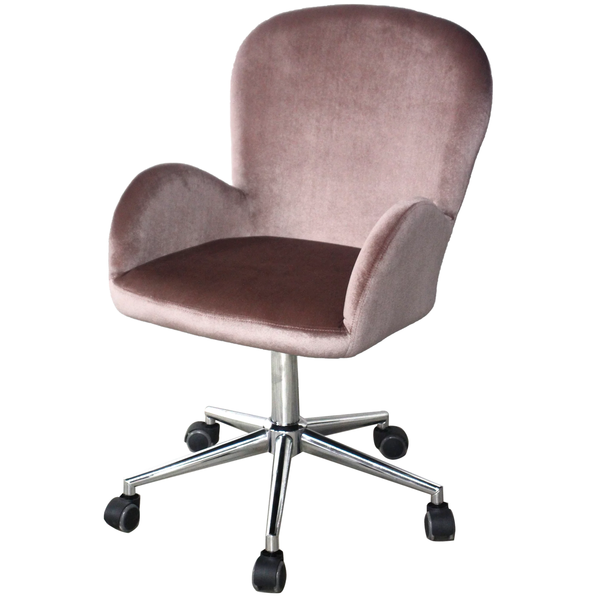 Pink Velvet Swivel Makeup Chair I9470
