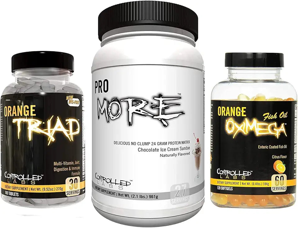Orange Triad 30 Serv, Fish Oil 120 Softgels, Protein Chocolate Ice Cream Sundae V247017