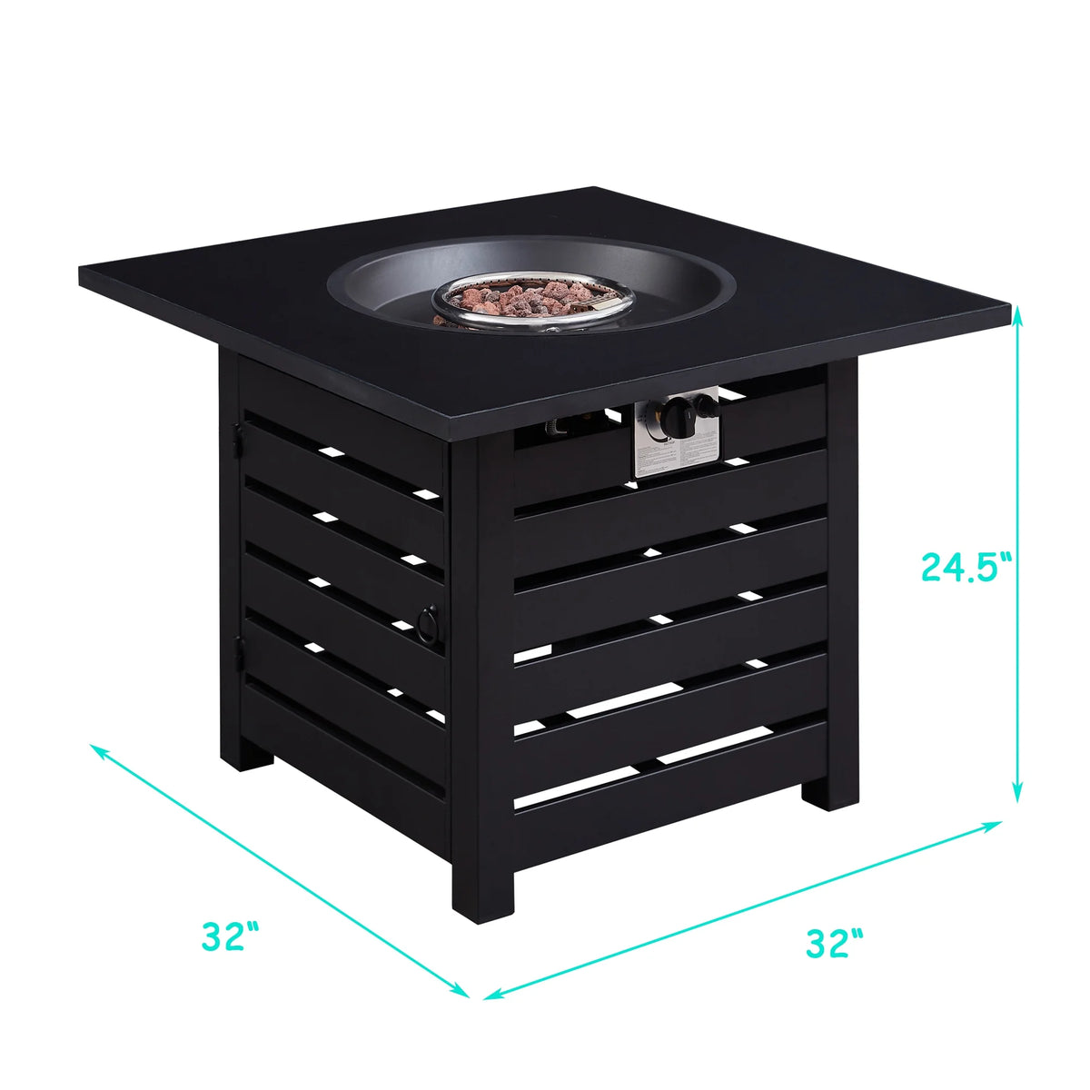 32" Gas Fire Pit Table 50,000 BTU with Waterproof Cover E5120
