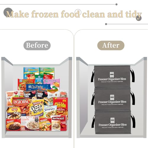 Collapsible Freezer Organizer Bins with Removable Dividers R395197