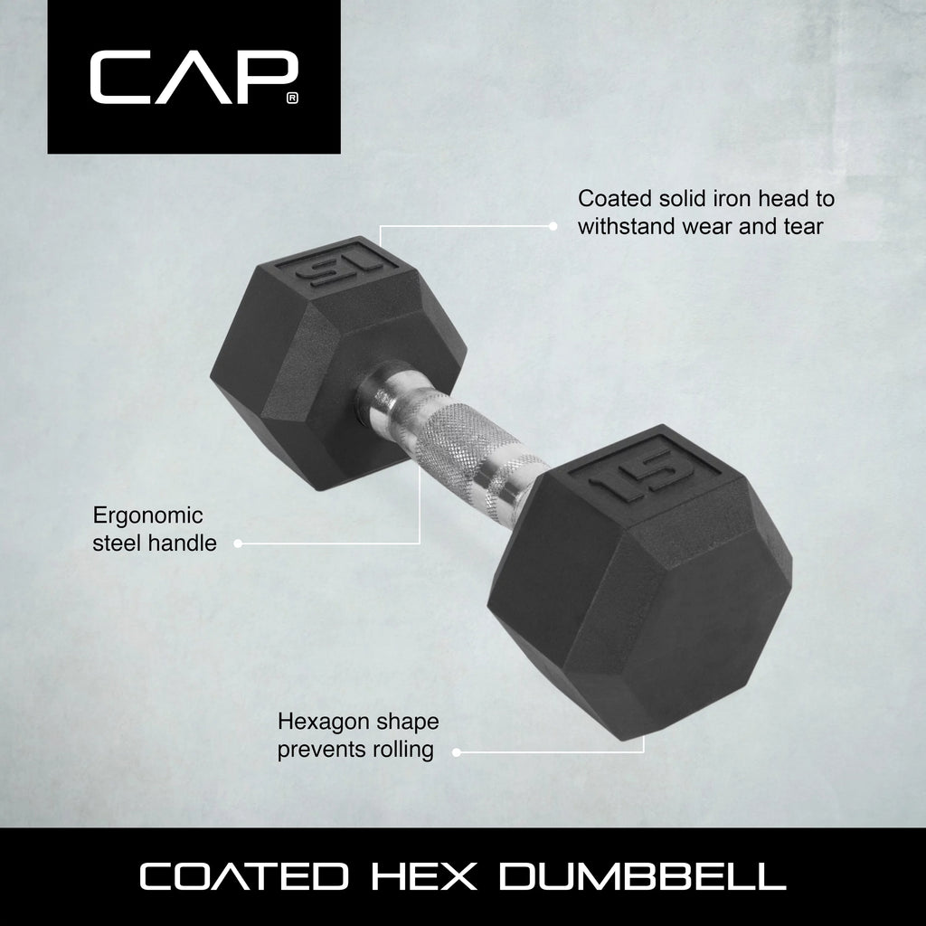 55lb Coated Hex Dumbbell J1593