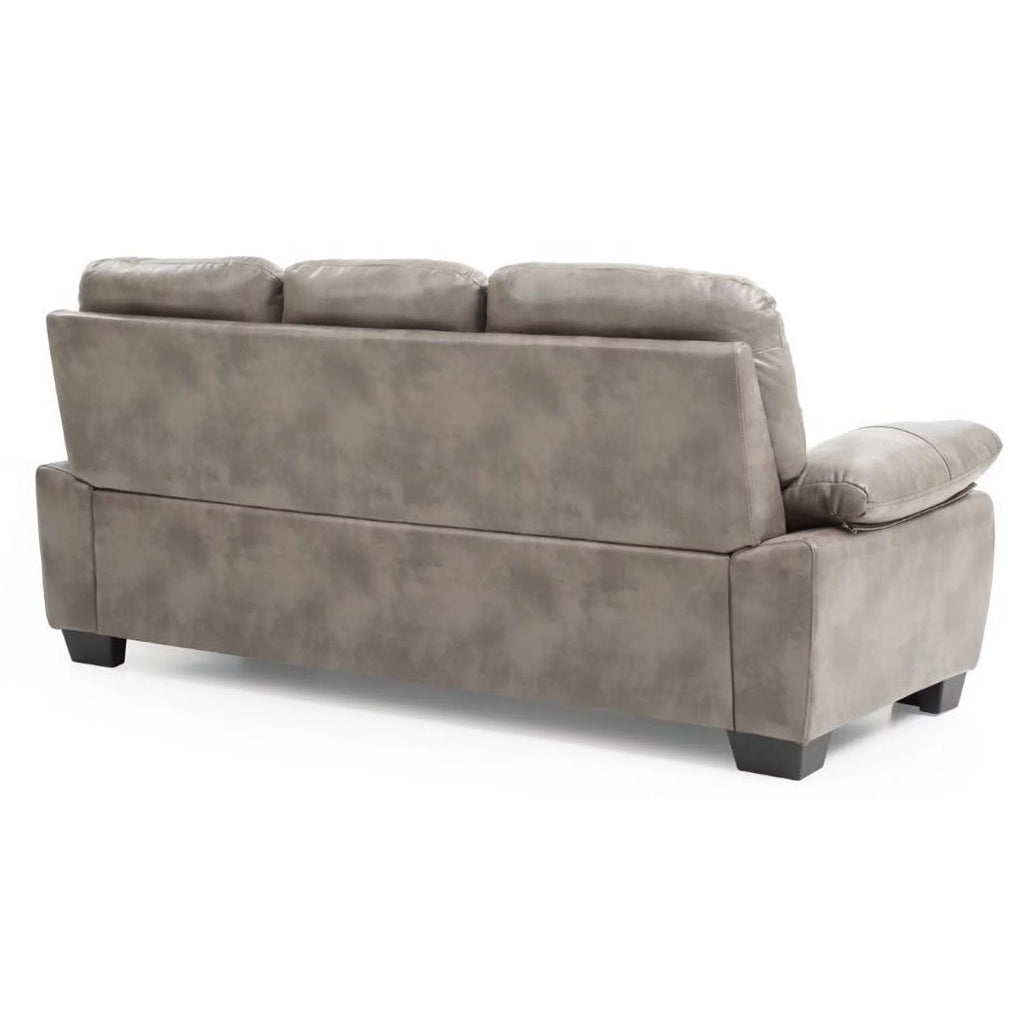 Gray Faux Leather Sofa V6841