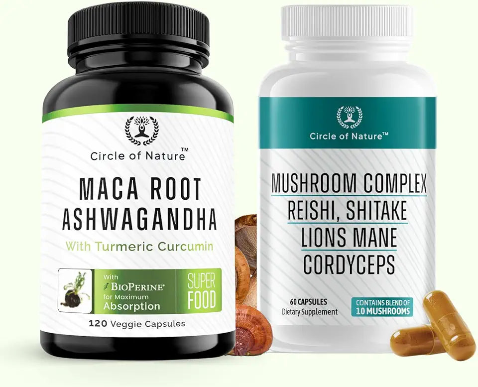 Maca Root Ashwagandha & Mushroom Supplement J3866