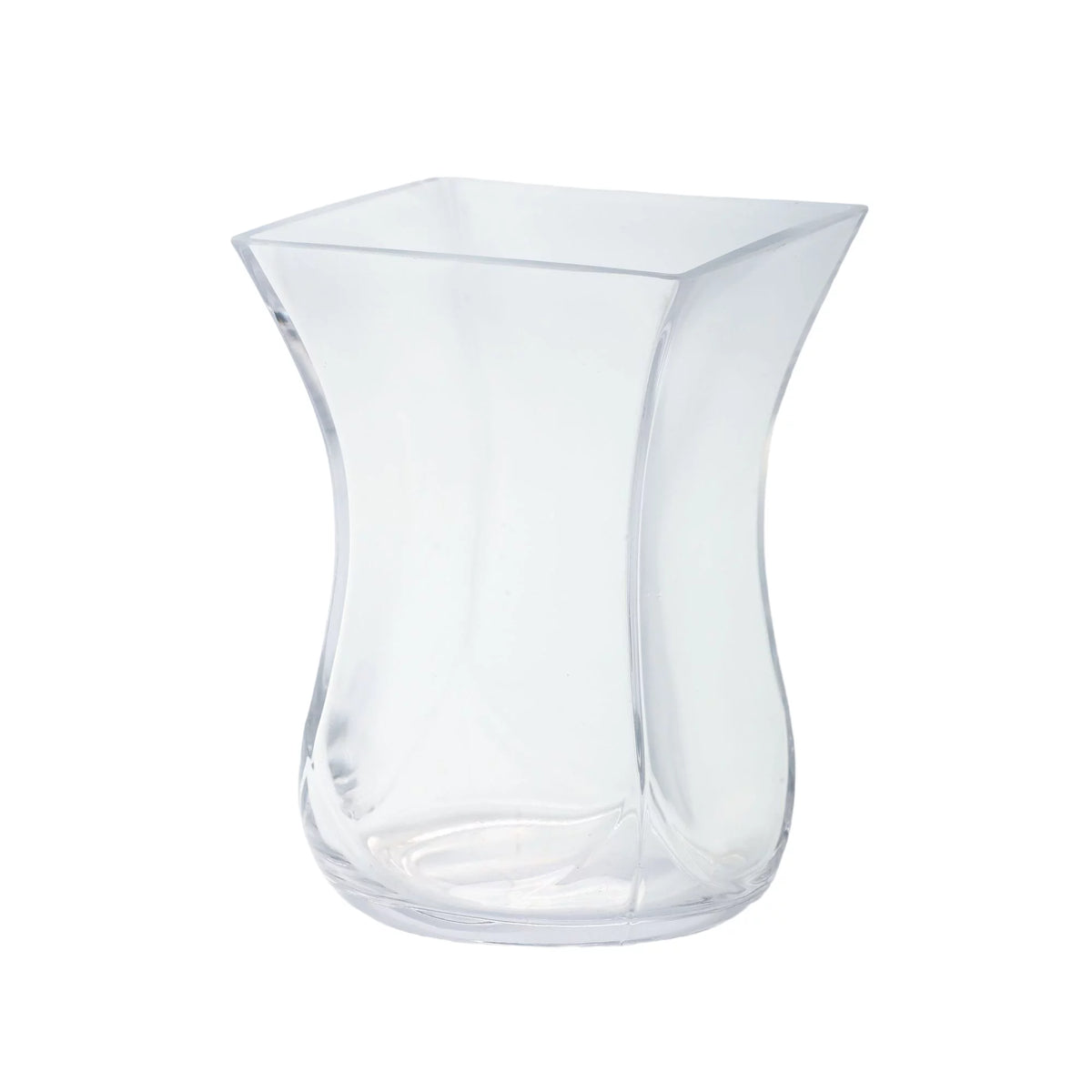 7.5" Clear Tapered Square Flower Vase L280180