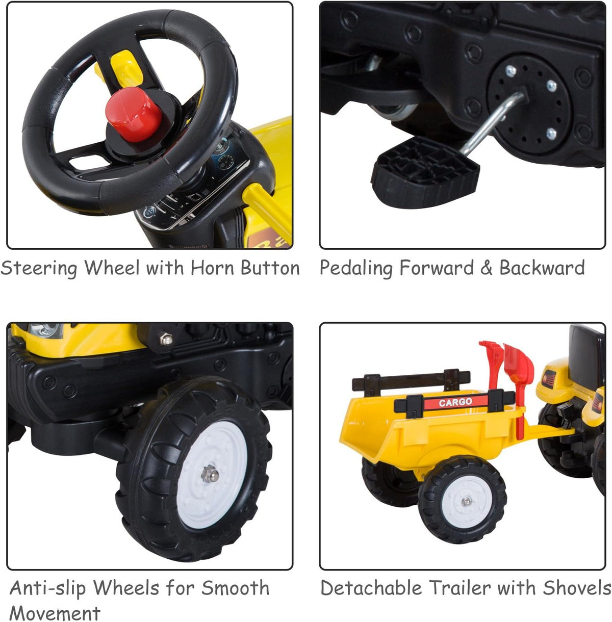 Ride-On Kids Bulldozer Toy with Dirt Bucket P2625
